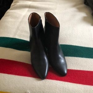 Madewell Black Leather Heeled Booties